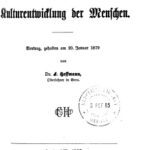 خرید و دانلود نسخه کامل کتاب Der Einfluß [Einfluss] der Natur auf die Kulturentwicklung der Menschen. Vortrag, gehalten am 20. Januar 1879