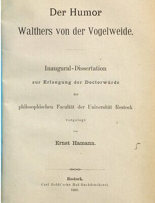 خرید و دانلود نسخه کامل کتاب Der Humor Walthers von der Vogelweide