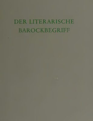 خرید و دانلود نسخه کامل کتاب Der literarische Barockbegriff