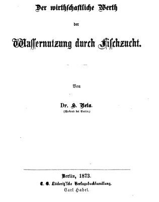 خرید و دانلود نسخه کامل کتاب Der wirthschaftliche Werth [wirtschaftliche Wert] der Waſſernutzung durch Fiſchzucht