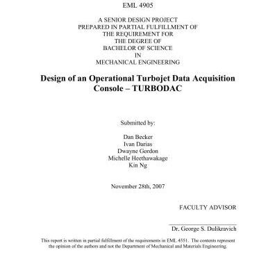 خرید و دانلود نسخه کامل کتاب Design of an Operational Turbojet Data Acquisition Console – TURBODAC