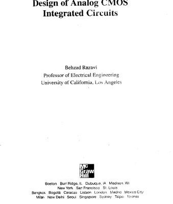 خرید و دانلود نسخه کامل کتاب Design of Analog CMOS Integrated Circuits