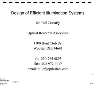 خرید و دانلود نسخه کامل کتاب Design of Efficient Illumination Systems. Course notes