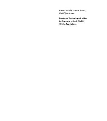 خرید و دانلود نسخه کامل کتاب Design of Fastenings for Use in Concrete – the CEN/TS 1992-4 Provisions