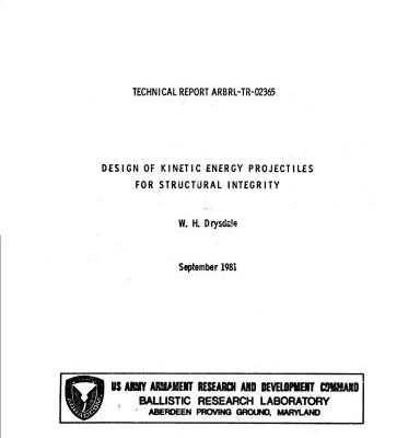 خرید و دانلود نسخه کامل کتاب Design of kinetic energy projectiles for structural integrity