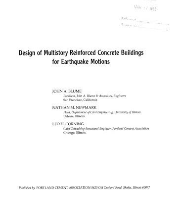 خرید و دانلود نسخه کامل کتاب Design of Multistory Reinforced Concrete Buildings for Earthquake Motions