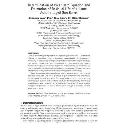 خرید و دانلود نسخه کامل کتاب Determination of wear rate equation and estimation of residual life of 155mm autofrettaged gun barrel