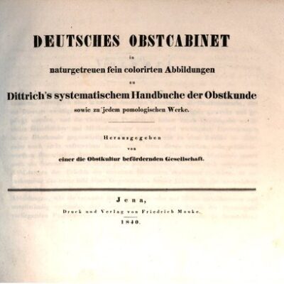 خرید و دانلود نسخه کامل کتاب Deutsches Obstcabinet in naturgetreuen fein kolorierten Abbildungen zu Dittrichs systematischem Handbuche der Obstkunde sowie zu jedem pomologischen Werk
