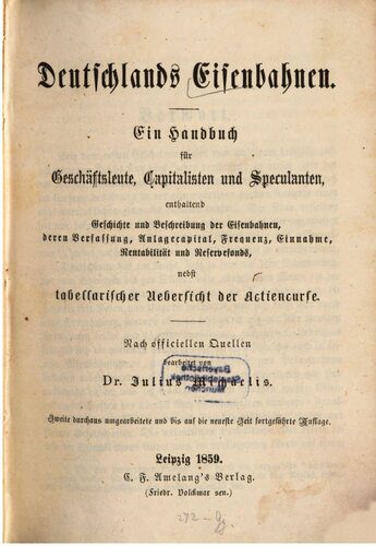 خرید و دانلود نسخه کامل کتاب Deutschlands Eisenbahnen. Ein Handbuch für Geschäftsleute, Privatpersonen, Capitalisten und Speculanten. 2 Teile in 1 Band._68fe64a01b87e.jpeg خرید و دانلود نسخه کامل کتاب Deutschlands Eisenbahnen. Ein Handbuch für Geschäftsleute, Privatpersonen, Capitalisten und Speculanten. 2 Teile in 1 Band.