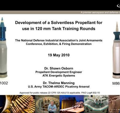 خرید و دانلود نسخه کامل کتاب Development of a solventless propellant for use in 120 mm tank training rounds