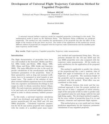 خرید و دانلود نسخه کامل کتاب Development of Universal Flight Trajectory Calculation Method for Unguided Projectiles