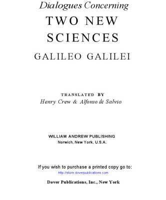خرید و دانلود نسخه کامل کتاب Dialogues Concerning Two New Sciences