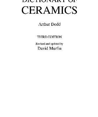 خرید و دانلود نسخه کامل کتاب Dictionary of Ceramics