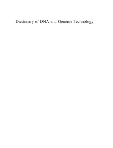 خرید و دانلود نسخه کامل کتاب Dictionary of DNA and Genome Technology_68e7229dc346e.jpeg خرید و دانلود نسخه کامل کتاب Dictionary of DNA and Genome Technology