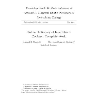 خرید و دانلود نسخه کامل کتاب Dictionary of Invertebrate Zoology