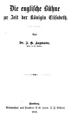 خرید و دانلود نسخه کامل کتاب Die englische Bühne zur Zeit der Königin Elisabeth