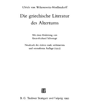 خرید و دانلود نسخه کامل کتاب Die griechische Literatur des Altertums