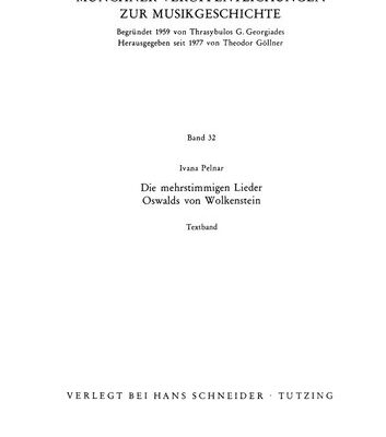 خرید و دانلود نسخه کامل کتاب Die mehrstimmigen Lieder Oswalds von Wolkenstein Textband