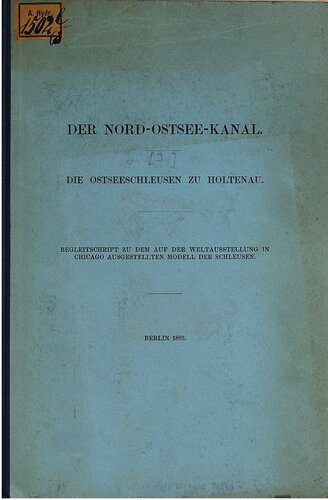 خرید و دانلود نسخه کامل کتاب Die Ostseeschleusen zu Holtenau_68fe862132201.jpeg خرید و دانلود نسخه کامل کتاب Die Ostseeschleusen zu Holtenau