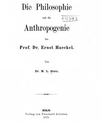 خرید و دانلود نسخه کامل کتاب Die Philosophie und Anthropogenie des Prof. Dr. Ernst Haeckel