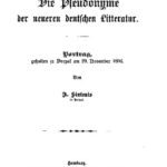 خرید و دانلود نسخه کامل کتاب Die Pseudonyme der neueren deutschen Literatur . Vortrag, gehalten zu Dorpat am 29. November 1896