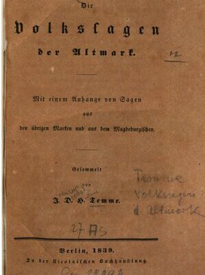 خرید و دانلود نسخه کامل کتاب Die Volkssagen der Altmark. Mit einem Anhange von Sagen aus den übrigen Marken und aus dem Magdeburgischen