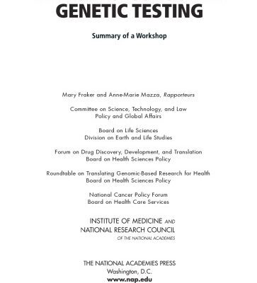 خرید و دانلود نسخه کامل کتاب Direct-to-Consumer Genetic Testing: Summary of a Workshop