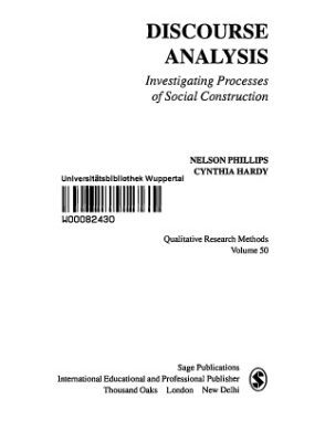 خرید و دانلود نسخه کامل کتاب Discourse Analysis: Investigating Processes of Social Construction