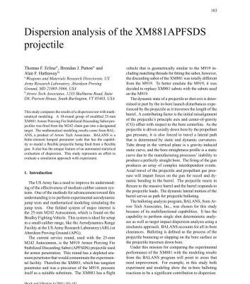 خرید و دانلود نسخه کامل کتاب Dispersion analysis of the XM881 APFSDS projectile