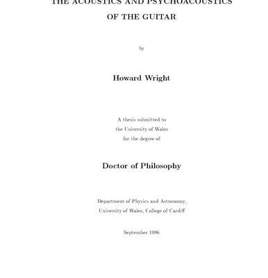 خرید و دانلود نسخه کامل کتاب [Dissertation] The Acoustics and Psychoacoustics of the Guitar