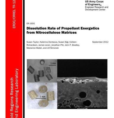 خرید و دانلود نسخه کامل کتاب Dissolution Rate of Propellant Energetics from Nitrocellulose Matrices