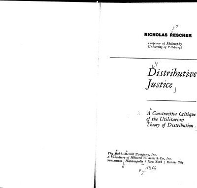خرید و دانلود نسخه کامل کتاب Distributive justice: A constructive critique of the utilitarian theory of distribution