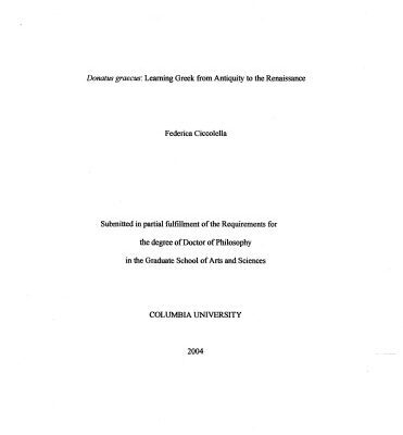 خرید و دانلود نسخه کامل کتاب Donatus graecus : learning Greek from Antiquity to the Renaissance [thesis]