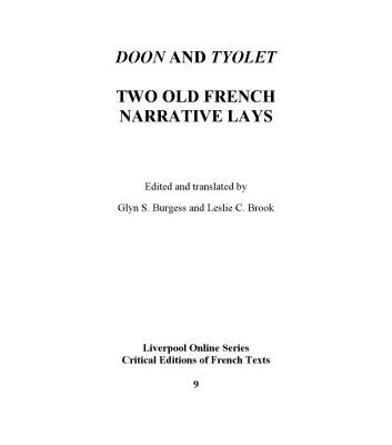 خرید و دانلود نسخه کامل کتاب Doon and Tyolet : two old French narrative lays