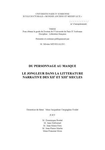 خرید و دانلود نسخه کامل کتاب Du personnage au masque : le jongleur dans la littérature narrative des XIIe et XIIIe siècles_68e1e30322282.jpeg خرید و دانلود نسخه کامل کتاب Du personnage au masque : le jongleur dans la littérature narrative des XIIe et XIIIe siècles