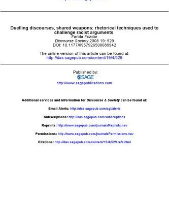 خرید و دانلود نسخه کامل کتاب Duelling discourses, shared weapons: rhetorical techniques used to challenge racist arguments