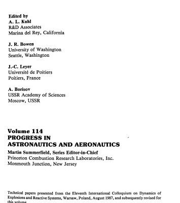 خرید و دانلود نسخه کامل کتاب Dynamics of Explosions ( Progress in Astronautics and Aeronautics, vol 114)