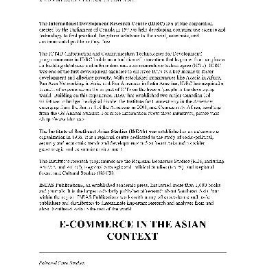 خرید و دانلود نسخه کامل کتاب E-Commerce in the Asian Context: Selected Case Studies