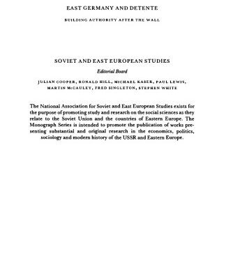 خرید و دانلود نسخه کامل کتاب East Germany and Detente: Building Authority after the Wall
