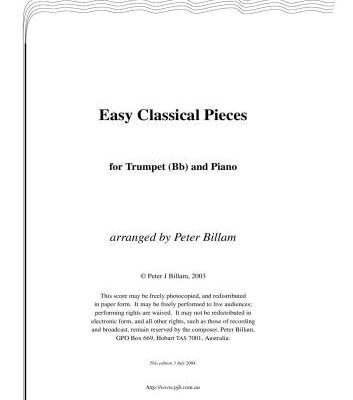 خرید و دانلود نسخه کامل کتاب Easy Classical Pieces for Trumpet (Bb) and Piano