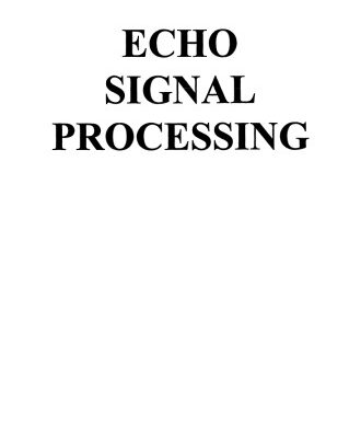 خرید و دانلود نسخه کامل کتاب Echo Signal Processing