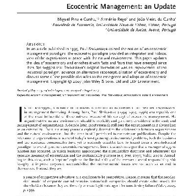 خرید و دانلود نسخه کامل کتاب Ecocentric Mangement-An Update