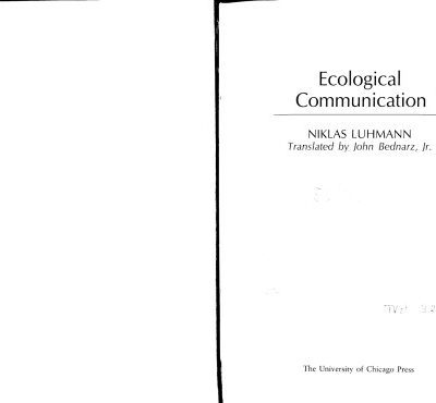 خرید و دانلود نسخه کامل کتاب Ecological Communication