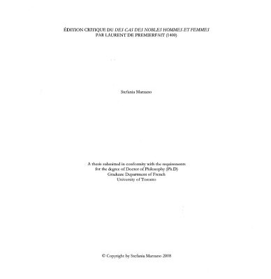 خرید و دانلود نسخه کامل کتاب Edition critique du Des cas des nobles hommes et femmes de Laurent de Premierfait (1400)