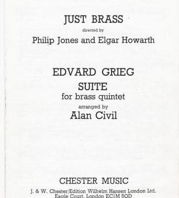 خرید و دانلود نسخه کامل کتاب Edvard Grieg suite for brass quintet