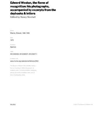 خرید و دانلود نسخه کامل کتاب Edward Weston , the flame of recognition