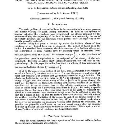 خرید و دانلود نسخه کامل کتاب Effect of bore resistance on internal ballistics of guns taking into account the co-volume terms
