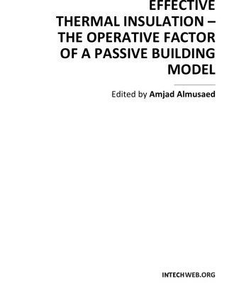 خرید و دانلود نسخه کامل کتاب Effective thermal insulation : the operative factor of a passive building model