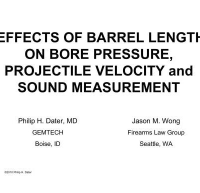 خرید و دانلود نسخه کامل کتاب Effects of barrel length on bore pressure, projectile velocity and sound measurement