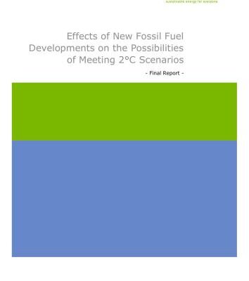 خرید و دانلود نسخه کامل کتاب Effects of New Fossil Fuel Developments on the Possibilities of Meeting 2°C Scenarios. Final Report